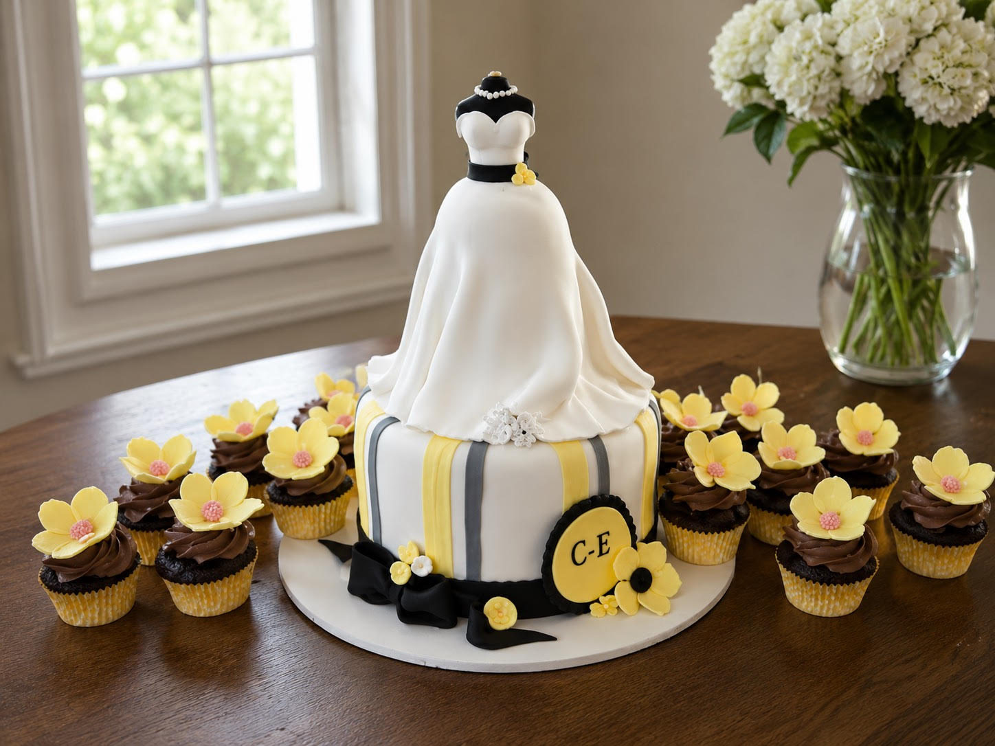 Wedding dress cake